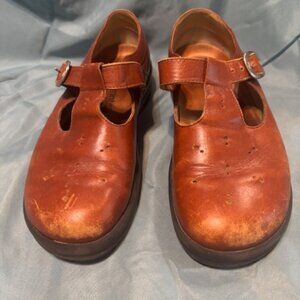 Brown Red Birkenstock Footprints Mary Jane T-Straps EU 39-250 Women's 8.5-9